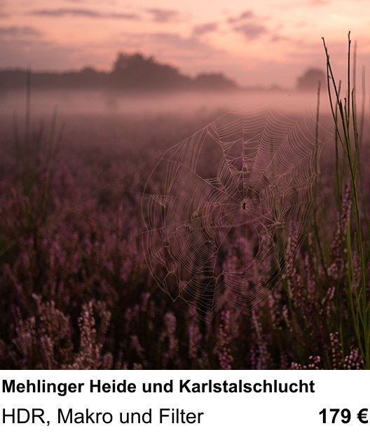 Bildstarker Fotoworkshop über Mehlinger Heide und Karlstalschlucht: HDR, Makro und Filter