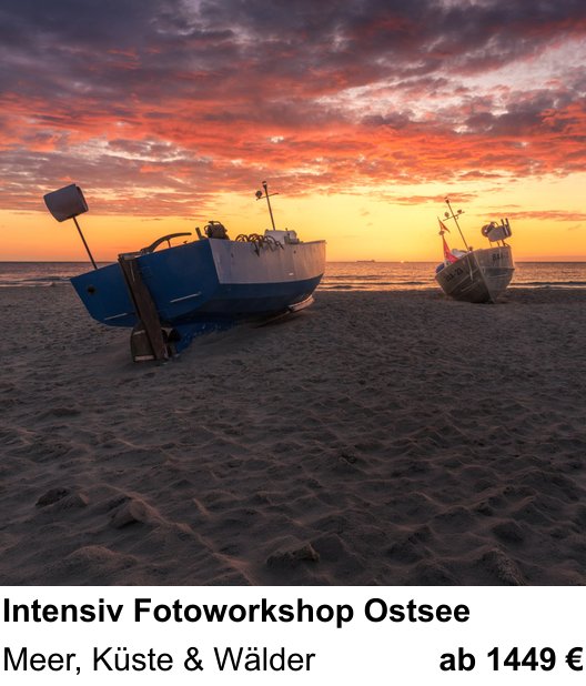 Bildstarker Fotoworkshop über Intensiv Fotoworkshop Ostsee: Meer, Küste & Wälder