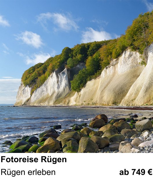 Bildstarker Fotoworkshop über Fotoreise Rügen: Rügen erleben