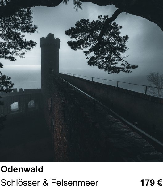 Bildstarker Fotoworkshop über Odenwald: Schlösser & Felsenmeer